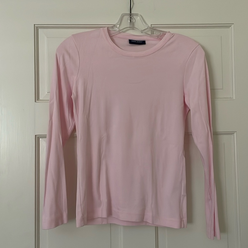 St. James Striped Long-Sleeved T-Shirt, Pink, Size 6